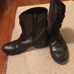 Steve Madden Combat Boots, dark pewter